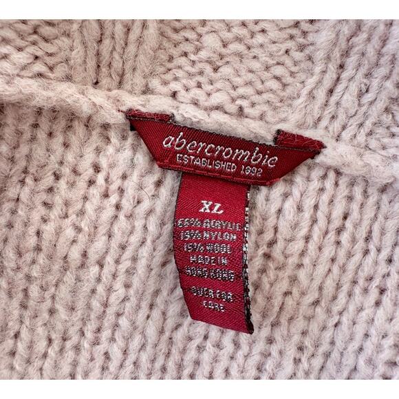 Abercrombie Y2K Wool Pink Off Shoulder Cardigan Soft Girl Coquette Barbiecore XL - Picture 6 of 8